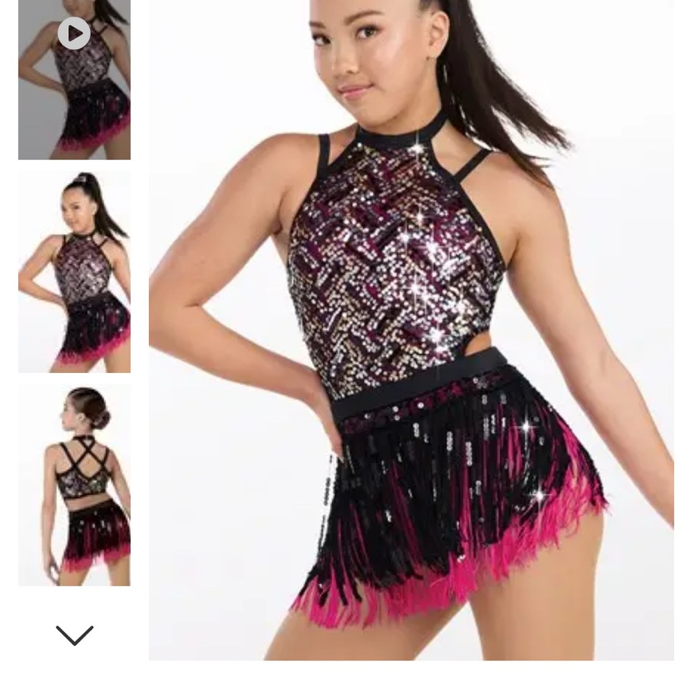 Weissman Black and Pink Sequin Dance Costume “Dreamlover” 14706 LC & SA